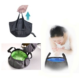 TRENDBOX Foldable Wash Basin Sink Water Bag Portable Mini 8.5L for Footbath Camping Hiking Outdoor Durable Design - Hot Pink
