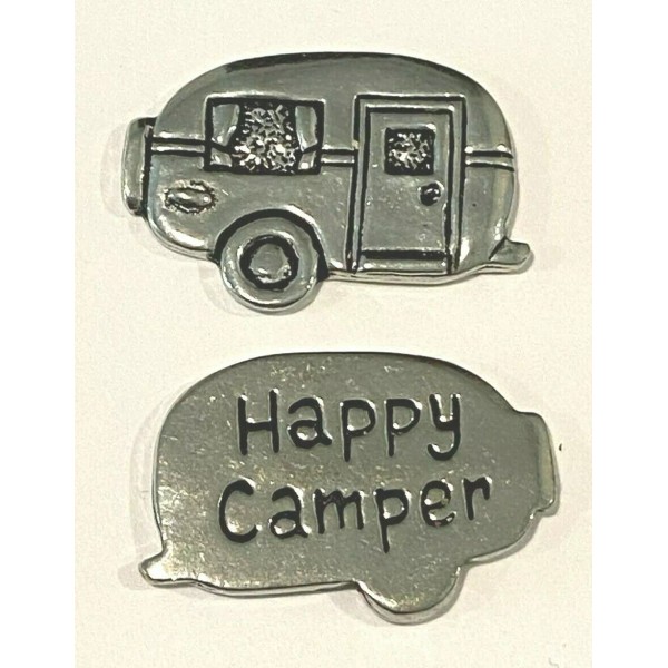 Basic Spirit Handcrafted in Canada Pewter Pocket Token Charm "HAPPY