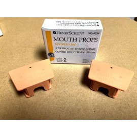 HENRY SCHEIN Dental Tattoo Silicone Mouth Props Bite Blocks 2 pcs Adult  Tan ,