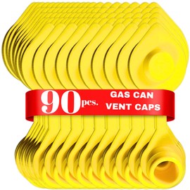 90 pcs Yellow Plastic Gas Can Vent Caps - Fuel Can Vent Caps, Vent Caps For Gas Cans Suitable For Plastic And Metal Fuel Jugs, Fuel Gas Can Vent Caps, Fuel Tank Vent Cap, Yellow Vent Cap For Gas Can