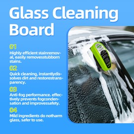 Upgrade Automotive Oil Film Cleaning Brush, Reusable Oil Film Cleaning Brush, Glass Coating for Windshield, Prevents Rain and Fog Cleaning Glass Brush, Green