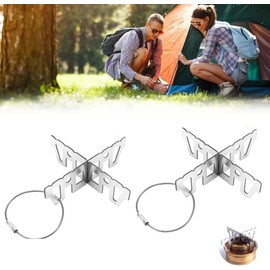 KLYNGTSK 2 PCS Alcohol Stove Cross Stand Stainless Steel Pot Stand Portable Alcohol Stove Rack Shelf Alcohol Stove Stand for Camping Hiking Backpacking Outdoor Activities (9.6 * 2.9cm)