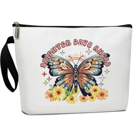 Butterfly Cosmetic Bag Organizer Toiletry Pouch, Sunflower Makeup Bags for Women Inspirational Gifts for Wife Mother Sister Bestie, Aesthetic Storage Cosmetic Bag with Zipper Travel Accessories -11