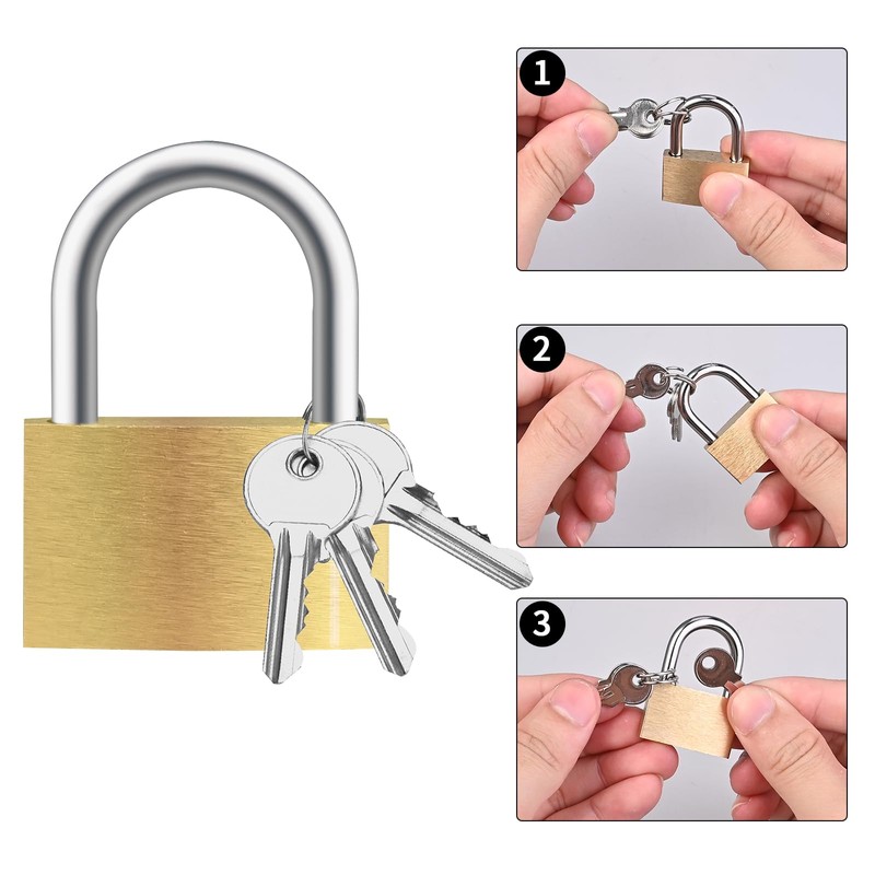 Cieex Pack of 4 Padlocks, 30 mm Small Lock with