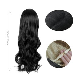 SDXCJY Wave Wig Long Curly Wigs for Women Girls,27’’ Long Wave black Wigs, Women's Charming Full Hair Replacement Synthetic Hair Wigs,Ladies Fancy Dress Wig for Cosplay Party, Daily Use (black)