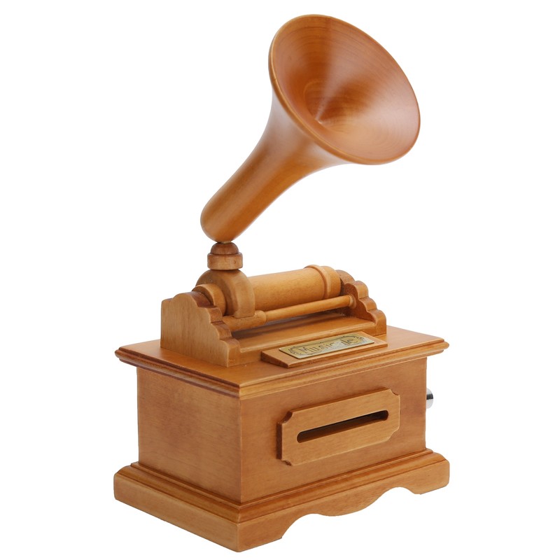 Gramophone Music Box Vintage Hand Crank Musical Box DIY Birthday