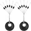 Fishing Rubber Bobber Peg Sinker Stopper Black Oval Bead Eagle