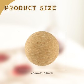 8 Pcs 38mm/1.5inch Wine Cork Ball Wooden Cork Ball Stopper Carafe Bottle Replacement Cork Caps for Wine Bottle Jars DIY Crafts