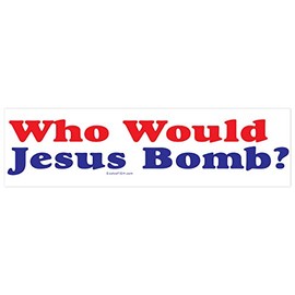 EvolveFISH Who Would Jesus Bomb Bumper Sticker - [11" x 3"]
