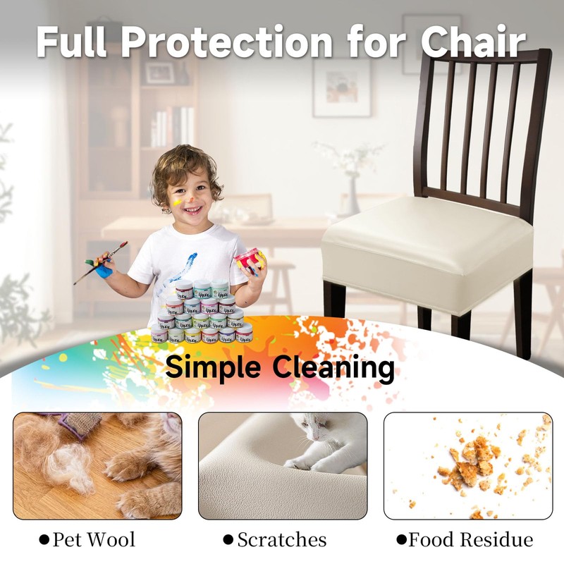 Leather Seat Covers Dining Chairs Waterproof Kitchen Chair Seat Covers
