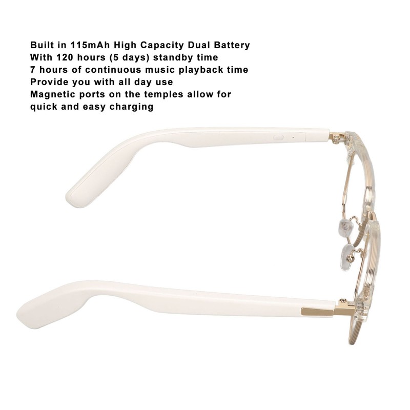 Smart Glasses Bluetooth 5.3 Open Ear Speaker IP67 Waterproof Blue