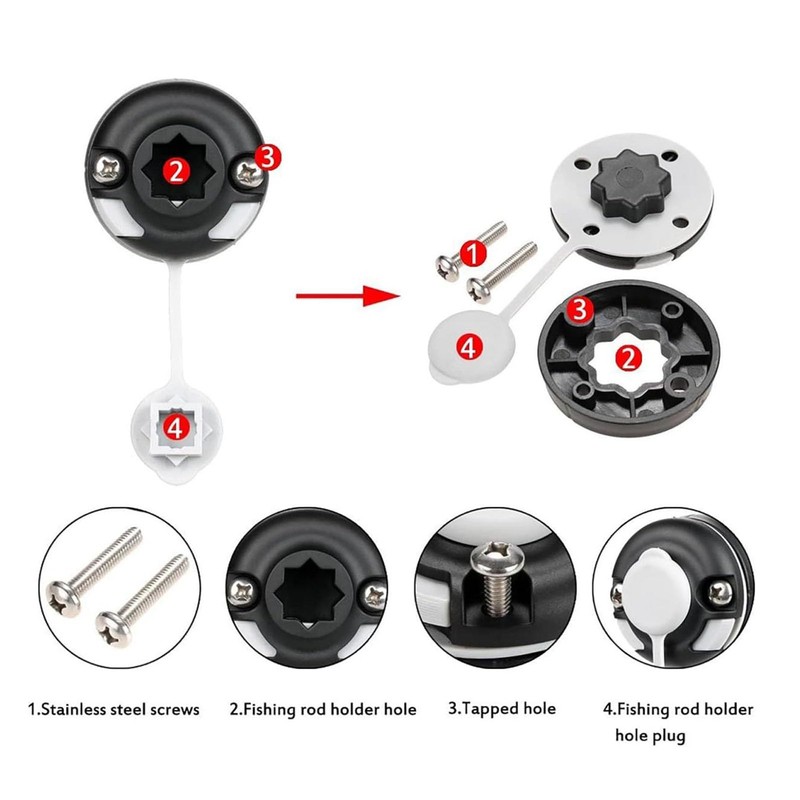 Kayak Flag Base Easy Installation Replacement Durable Rail Mount Kayak