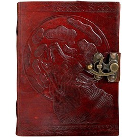 OVERDOSE Wolf Journal Notebook Handmade Leather Journal Travel Diary Writing Journal Organiser Planner Diary Size 5 x 7 Inches 12 x 17 cm