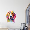 GRAZDesign Wandtattoo Hund Beagle buntes cooles Wandsticker für Jugendzimmer, Kinderzimmer,