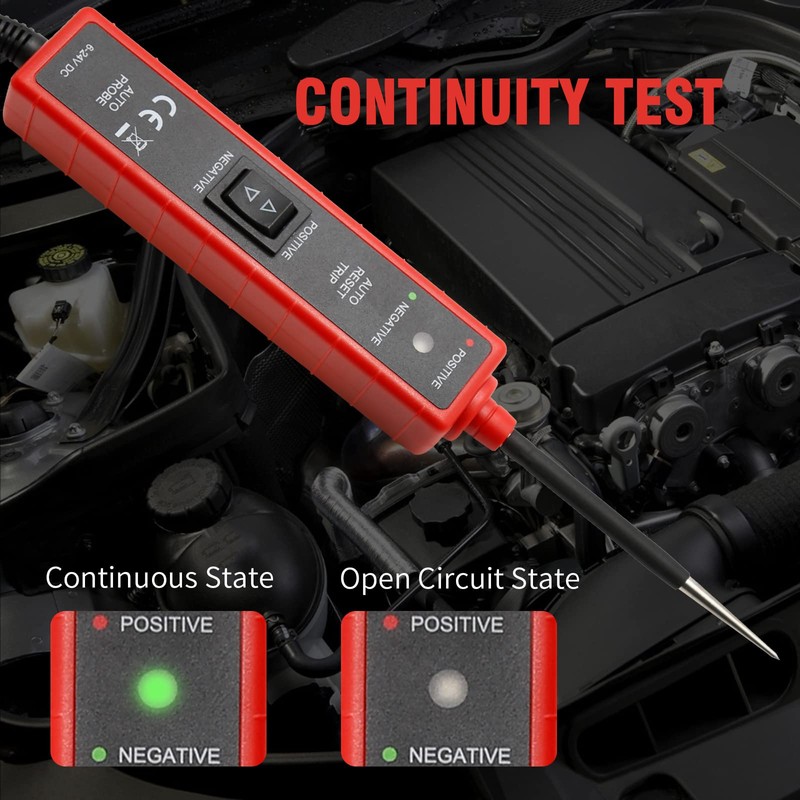 CADUFUELLY Power Circuit Probe Tester 6V-24V, Automotive Multi-Function Drive Test