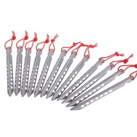 iBasingo Titanium Pegs Ultralight Tent Nails Camping Tent Stakes Outdoor Portable Pegs Tent Stakes Tent Stakes Tent Stakes 12 Pieces/Lot Ti4008P