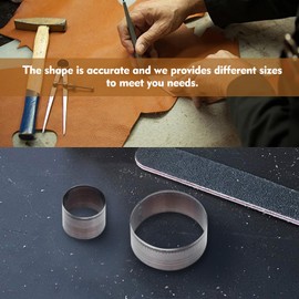 7Pcs Leather Circle Cutter Tool Set, High Carbon Steel Round Leather Cutting Dies 20 25 30 35 40 45 50mm, Leather Hole Punch Circle Hollow Cutter Die Tools Tool Kit for DIY Leather Crafts