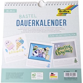 Folia Handicraft Permanent Calendar/23600 23x24 cm White/Black