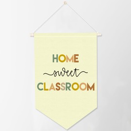 ALIBBON Home Sweet Classroom Hanging Wall Banner for Classroom Canvas Hanging Pennant Flag Educational Wall Sign Elementary classroom Decor for First Day of School Welcome Back to School