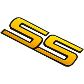 1pc New Front Door SS Emblem 3D Badge Nameplates Compatible with 06-10 Chevy Impala Trailblazer SS 15211285 Origianl Size (Yellow)