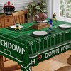 Siilues Football Tablecloth Rectangle 60X104 Inch, Washable Green Grass Touch