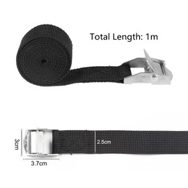 HUSZZM Pack of 6 Tie Down Straps 1 m x 2.5 cm Short Tie Down Straps with Clamping Lock Robust Lashing Straps with Ratchet Fastening Strap Durable for Bicycle Carrier Motorcycle Car Rear Carrier