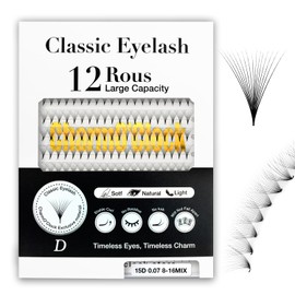 CharmO'clock 15D Ultra Volume Lash Extensions 0.07mm Thickness 8-16mm Mixed Length Premium Cashmere Lashes Super Matte Black Finish For Volume Lash Experts(15D 0.07 8-16mm)