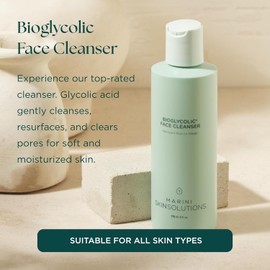 Bioglycolic Face Cleanser - Gentle Resurfacing Facial Wash with Glycolic Acid - Non Foaming, Non Irritating - Cruelty Free - Made in the USA - 6 fl oz