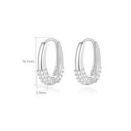 14K Gold Simple Moissanite Huggie Earrings, Round Moissanite Hoop Earrings for Women, Fashion Jewelry Gifts for Her, Large, 10K Gold 14K Gold, Moissanite