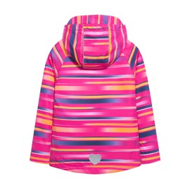 Hiheart Girls Fleece Lined Striped Softshell Jacket Hooded Outdoor Windbreaker Rose 5T