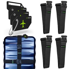 Untethered 4-Pack Luggage Straps | Durable TSA-Approved Suitcase Belt Strap | Adjustable Bag Straps for Secure Luggage Wrapping | Heavy-Duty Buckle Strap for Travel