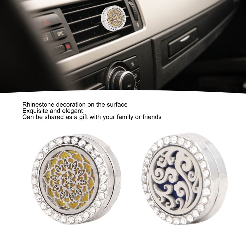Car Essential Oil Diffuser Stainless Steel Compact Vent Clip Aromatherapy