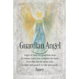 DEXSA Guardian Angel of God Symbols of Faith Wood Frame Wall Plaque 6"x9" | Made in the USA | Wonderful Gift | Inspirational Sentiment | Metal Hanger and Easel on Back | Self-Standing or Wall Hanging