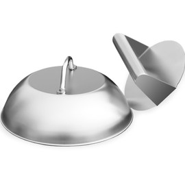 Rixordd Professional Grill Press & Melting Dome Kit - 5.5" Burger Smasher with 8.9" Basting Cover, Food-Grade Stainless Steel Griddle Accessories for Indoor/Outdoor Flat Top Cooking