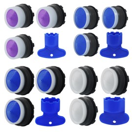 Kyuionty 12Pcs Faucet Aerator M16.2 18.2 21.2 23.5mm, Sink Cache Flow Restrictor Replacement with Faucet Aerator Key Wrenches Removal Tool for Bathroom Kitchen
