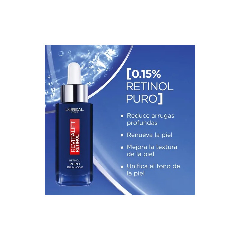 L’Oréal Paris Revitalift Sérum de Noche con Retinol Puro, 30