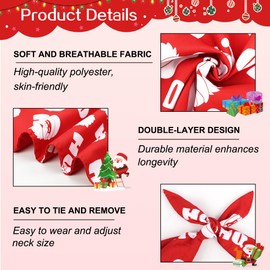 Vivifying Dog Christmas Bandana, 2 Pack Santa Claus and Christmas Tree Dog Scarves for Small Medium and Large Dogs, Holiday Dog Costume for Photo Prop, and Party Decor (Large, Red&Green)