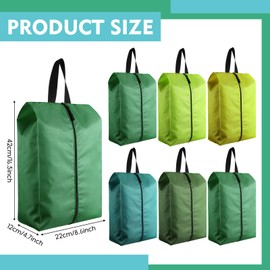 Bulyoou 6 Pcs Travel Shoe Bags with Zipper Portable Suitcase Shoe Organizer Packing for Men Women Nylon Multicolor (Green)