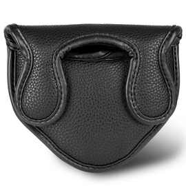 Big Teeth Golf Mallet Putter Headcover Magnetic Fits Odyssey 2-Ball Series Club PU Leather Black Improved version