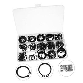 FELTECHELECTR 320pcs External Circlip Assortment Automotive and Appliance Repairs Retaining Clips for Bearings Gears and Pulleys Organizer Box