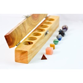 The Masonic Exchange Platonic Solids Chakra 7 Piece Sacred Geometry Set with Wood Box