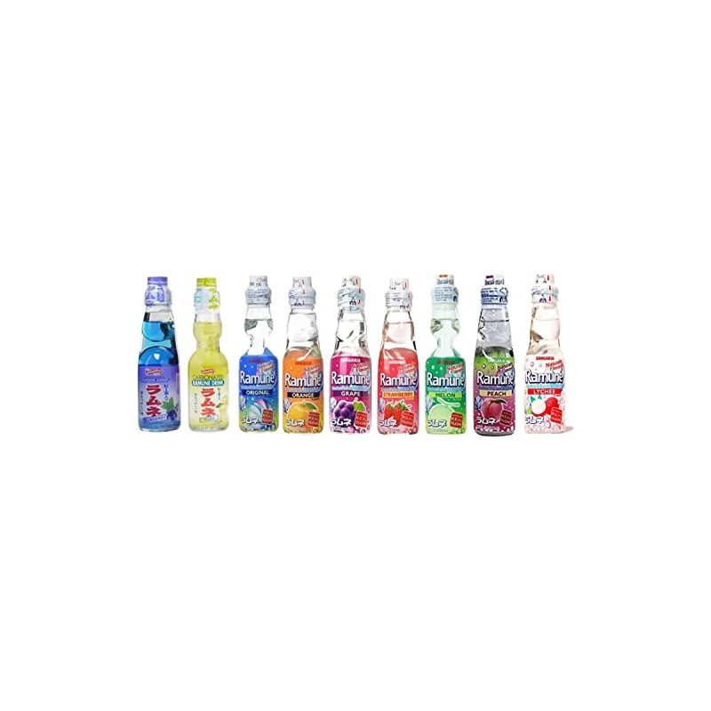 RAMUNE Japanese Soft Drink multi-pack, 8 Bottles, 6.76 Fluid Ounce