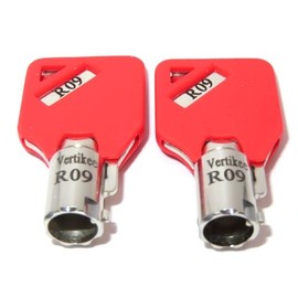 R09 Keys Compatible with Husky Milwaukee & Steel Glide R09 Tool Box Tool Chest Replacement Lock Keys, 2 Cut R09 Keys with Red Caps & Numbered high & Low Easy I.D. on The Key Ring. Vertikee(TM)