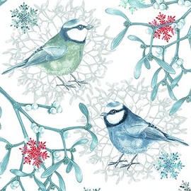 20 napkins, icy birds in winter, winter, Christmas, table decoration, 33 x 33 cm