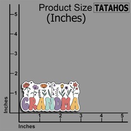 (3PCS) Grandma Stickers for Water Bottles, Laptops, Scrapbooks – Cute Vintage Aesthetic Grandma Vinyl Decals – Funny Gifts for Mom, Mother's Day 3"x1.5" Inch