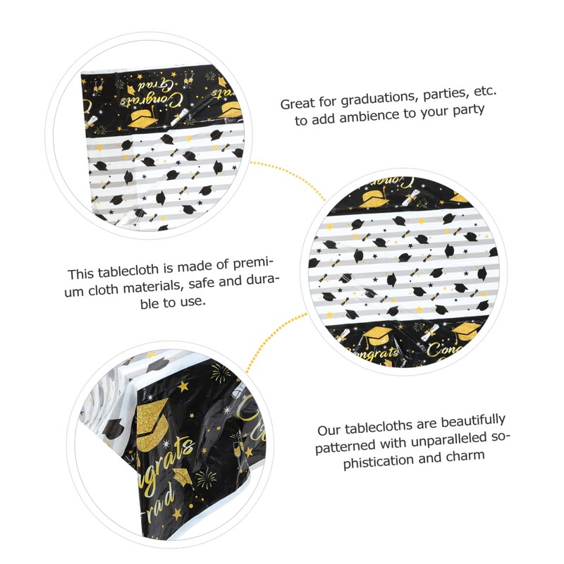 OHPHCALL Tablecloths for Graduation Iridescent Decorative Table Cover Disposable Party