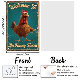 WEBEEDY Chicken Coop Signs for Farm Funny Chicken Metal Tin Sign Farm Tin Sign Decor Tinplate Print Poster for Home Yard Coffee Shop Wall Decorations,20 x 30cm/ 8x12 Inches
