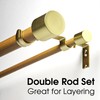 ILAISIHOME 1-1/8 Inch Diameter Wood color Curtain Rods with Cap