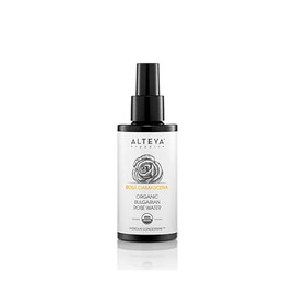 Alteya Organics Rose Water USDA Certified Organic Facial Toner, 3.4 Fl Oz/100mL Pure Bulgarian Rosa Damascena Flower Water, Award-Winning Moisturizer Miron Biophotonic Glass Spray Bottle