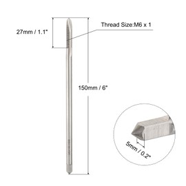 QUARKZMAN M6 x 1 H2 Metric Spiral Tip Tap, 150 mm (6 Inch) Extra Long Screw Tap Thread Cutting Tool, High Speed Steel Machine Taps Tap